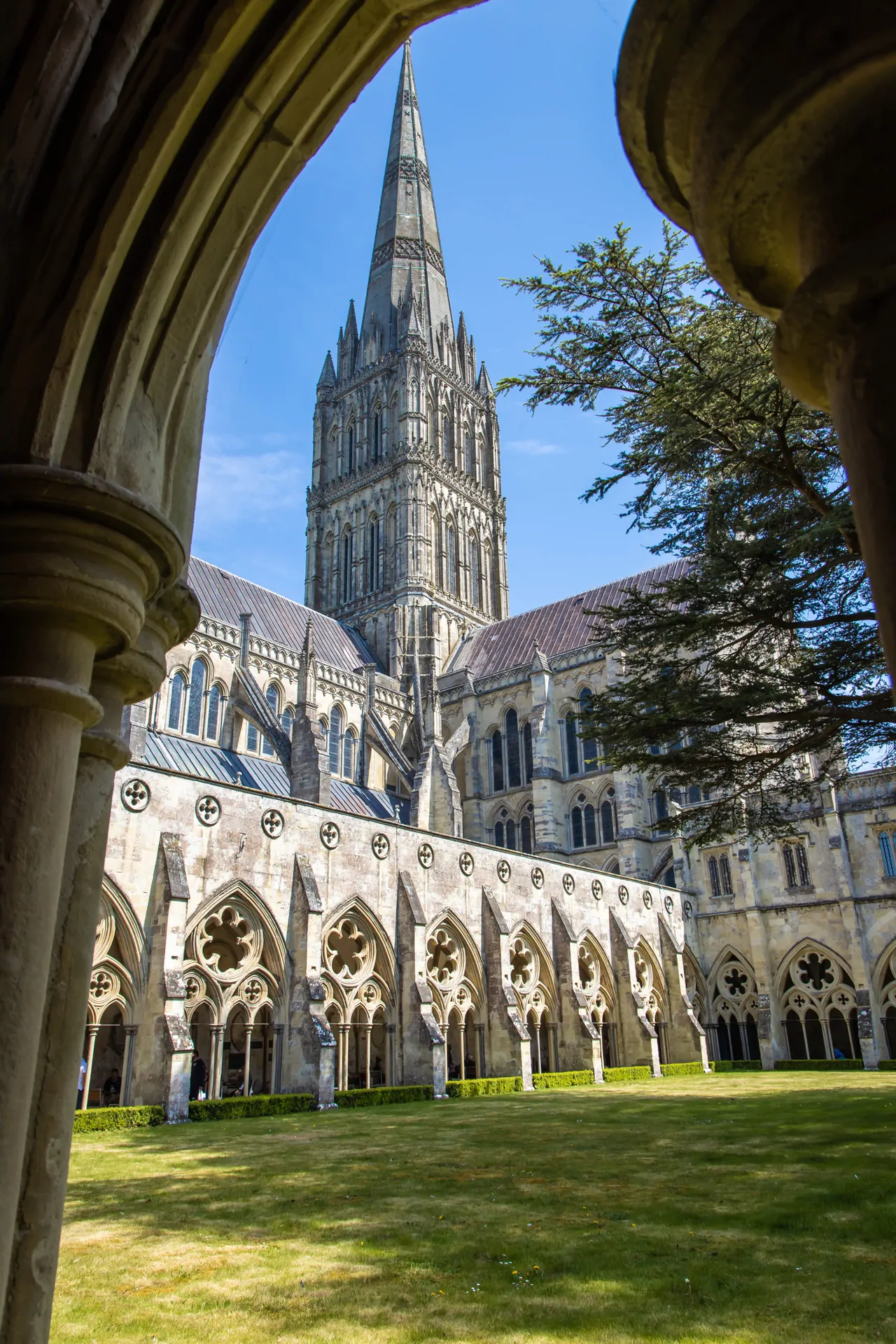 Salisbury cathedral on a sunny day